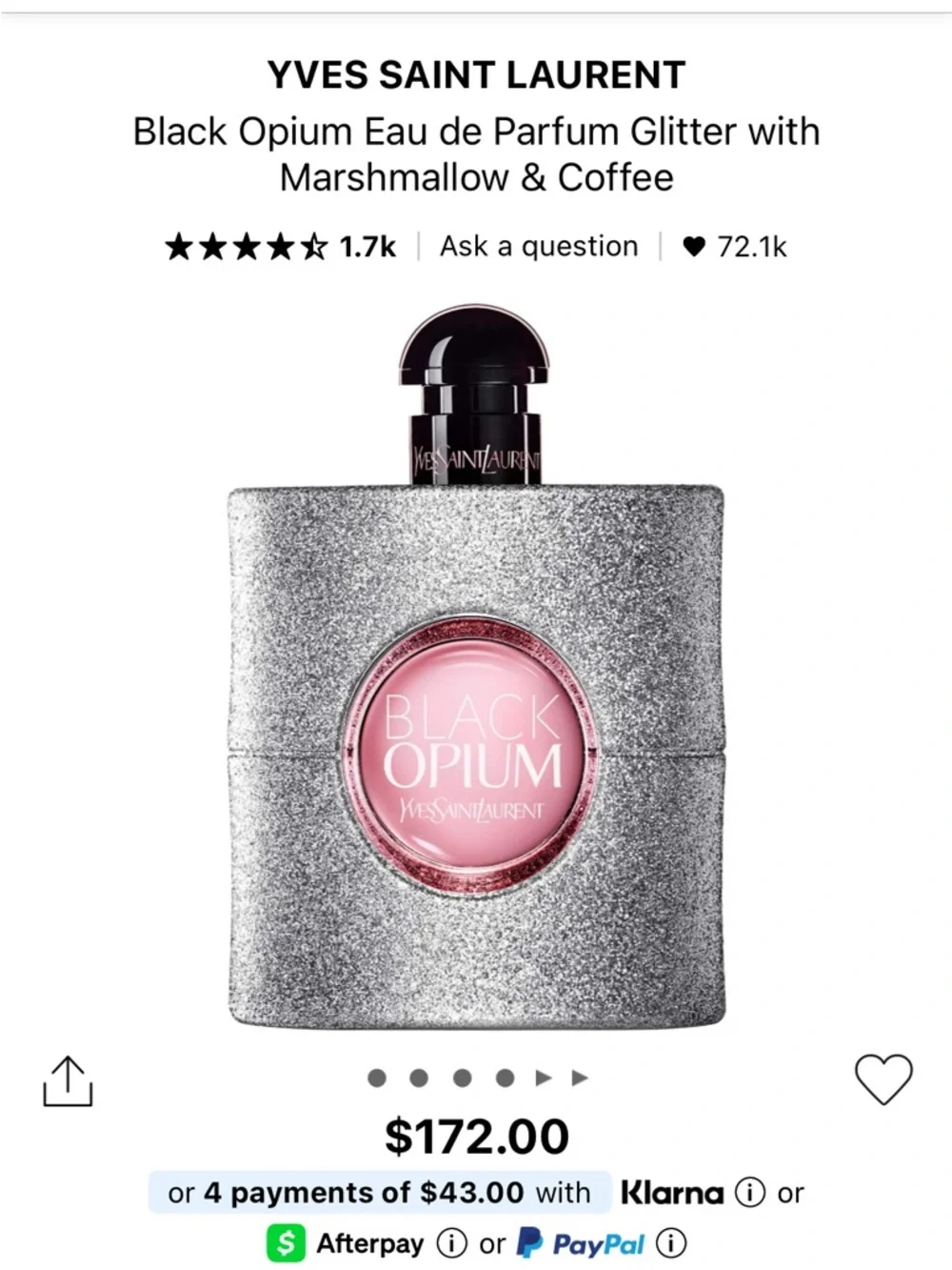 New YVES SAINT LAURENT Black Opium Eau de Parfum Glitter Perfume .25 oz - Picture 2 of 2